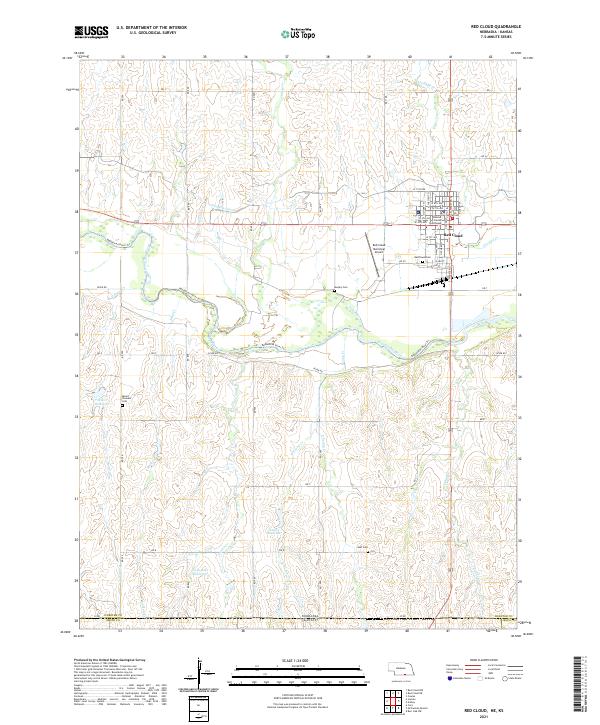 USGS US Topo 7.5-minute map for Red Cloud NEKS 2021