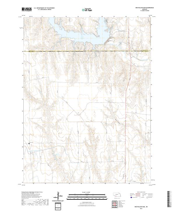 USGS US Topo 7.5-minute map for Red Willow Dam NE 2021