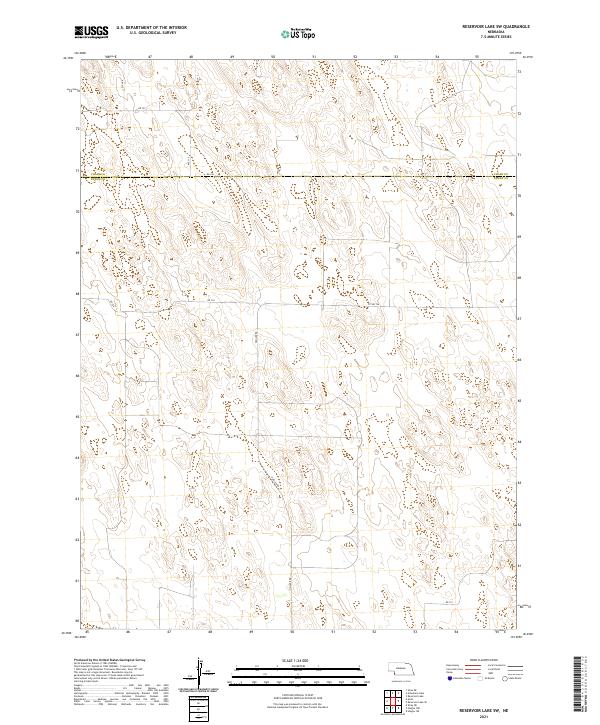 USGS US Topo 7.5-minute map for Reservoir Lake SW NE 2021