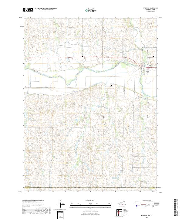 USGS US Topo 7.5-minute map for Riverton NEKS 2021