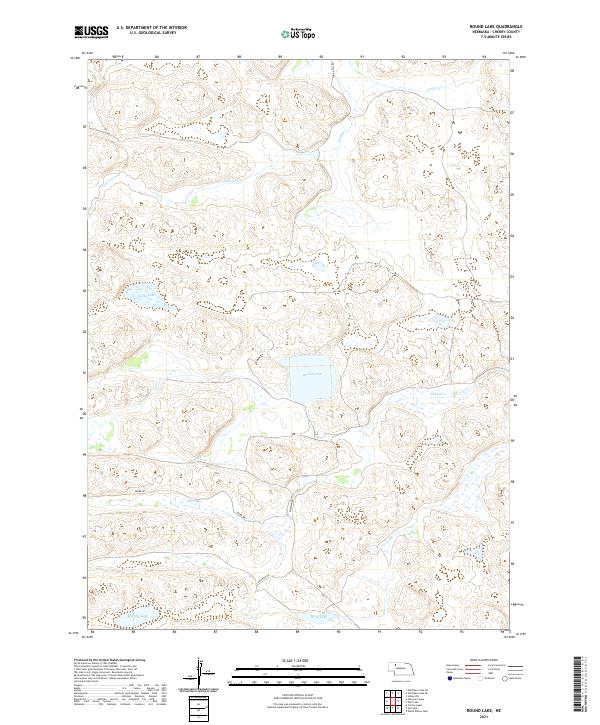 USGS US Topo 7.5-minute map for Round Lake NE 2021