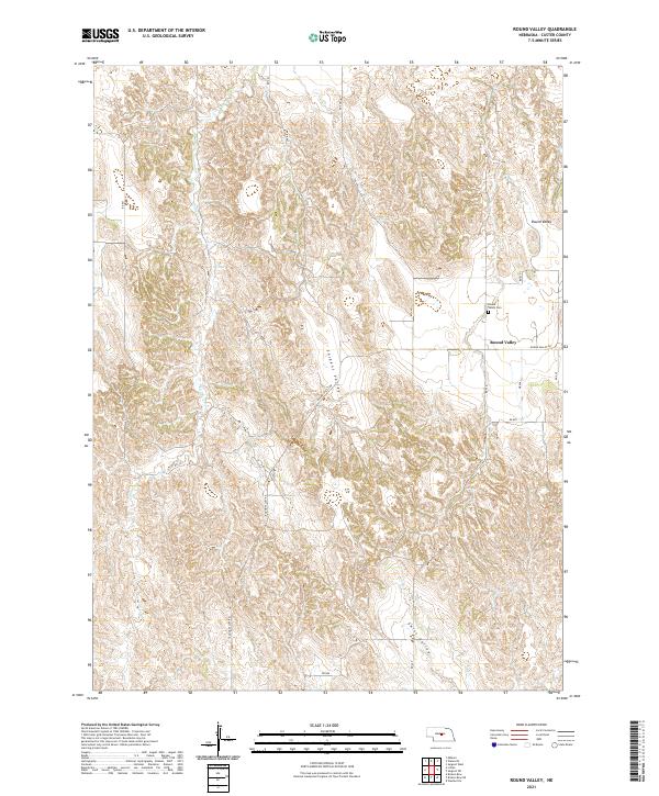 USGS US Topo 7.5-minute map for Round Valley NE 2021