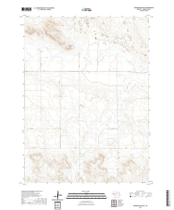 USGS US Topo 7.5-minute map for Roundhouse Rock NE 2021