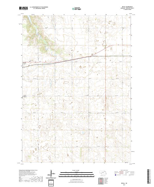 USGS US Topo 7.5-minute map for Royal NE 2021