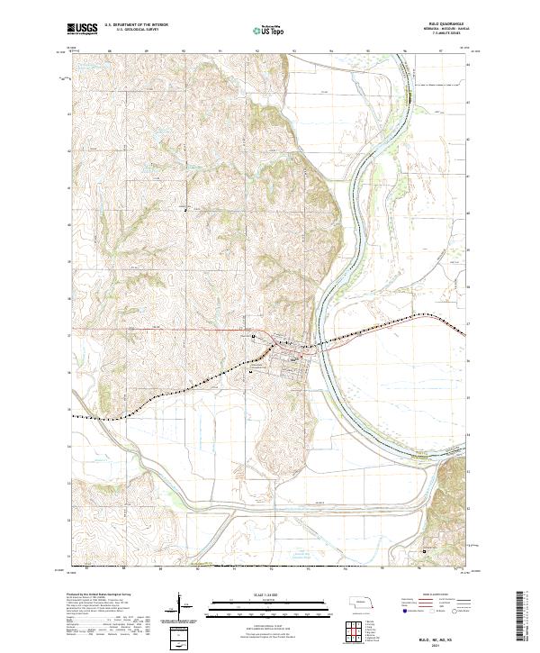 USGS US Topo 7.5-minute map for Rulo NEMOKS 2021