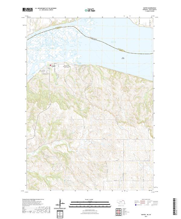 USGS US Topo 7.5-minute map for Santee NESD 2021