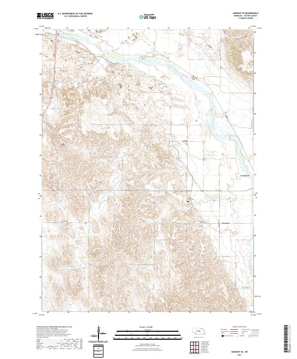 USGS US Topo 7.5-minute map for Sargent SE NE 2021