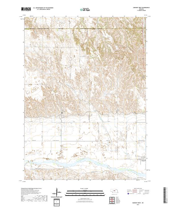 USGS US Topo 7.5-minute map for Sargent West NE 2021