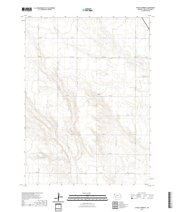 USGS US Topo 7.5-minute map for School Number 7 NE 2021