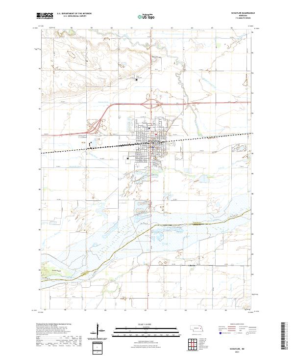 USGS US Topo 7.5-minute map for Schuyler NE 2021