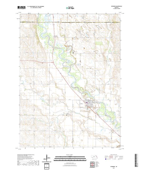 USGS US Topo 7.5-minute map for Scribner NE 2021