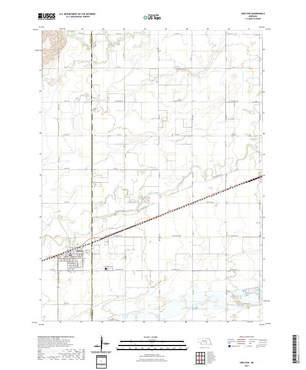 USGS US Topo 7.5-minute map for Shelton NE 2021