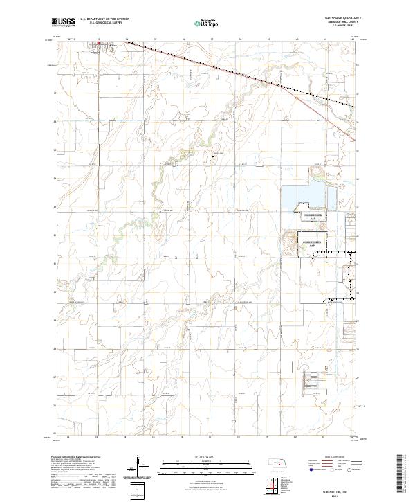 USGS US Topo 7.5-minute map for Shelton NE NE 2021