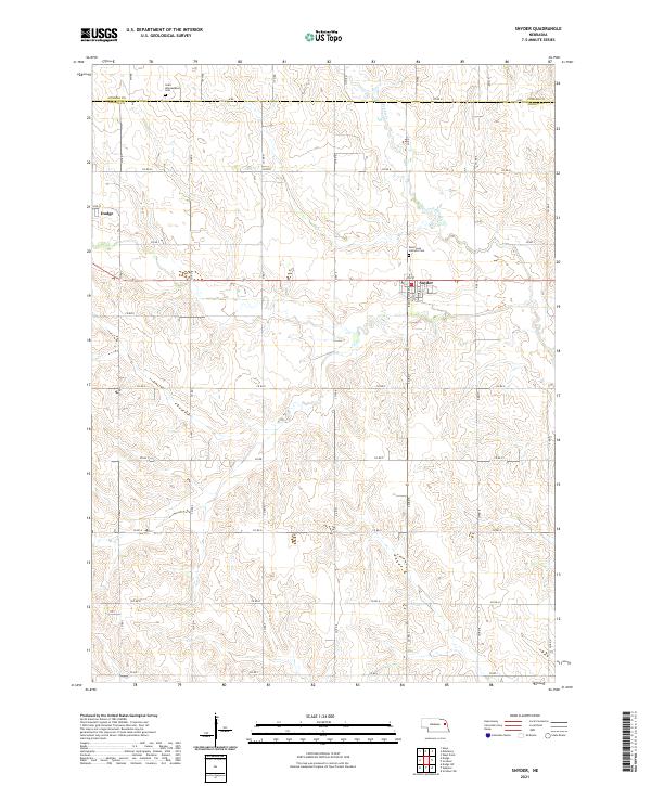 USGS US Topo 7.5-minute map for Snyder NE 2021