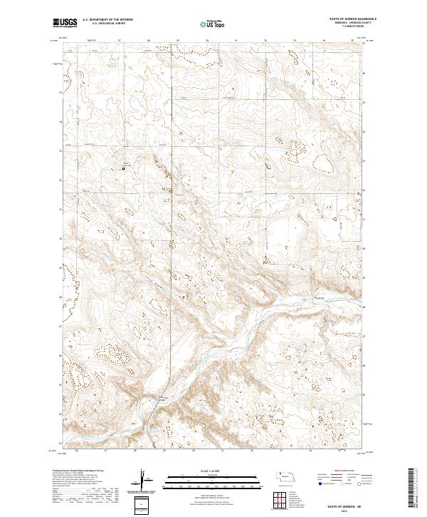 USGS US Topo 7.5-minute map for South of Gordon NE 2021