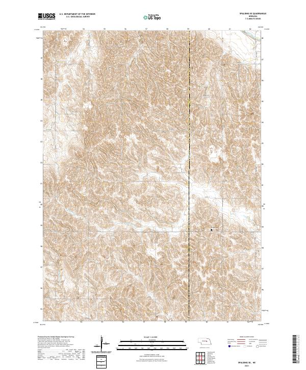 USGS US Topo 7.5-minute map for Spalding SE NE 2021