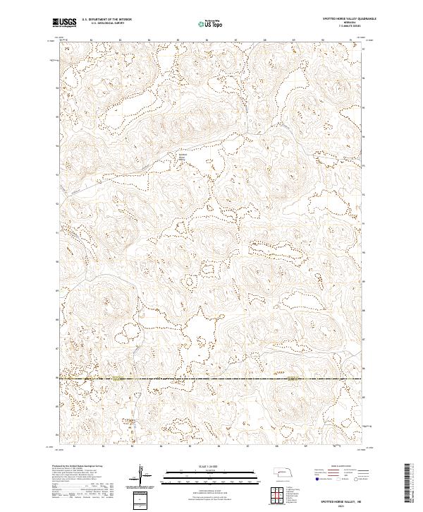 USGS US Topo 7.5-minute map for Spotted Horse Valley NE 2021