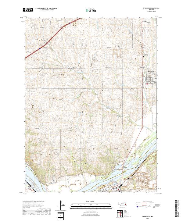 USGS US Topo 7.5-minute map for Springfield NE 2021