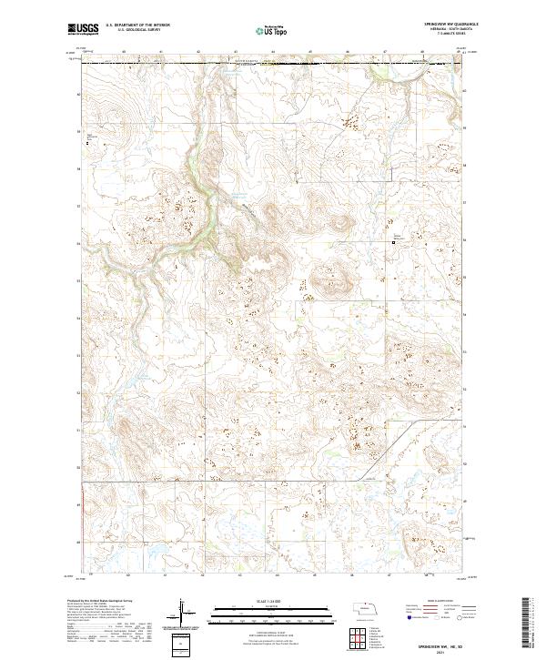 USGS US Topo 7.5-minute map for Springview NW NESD 2021