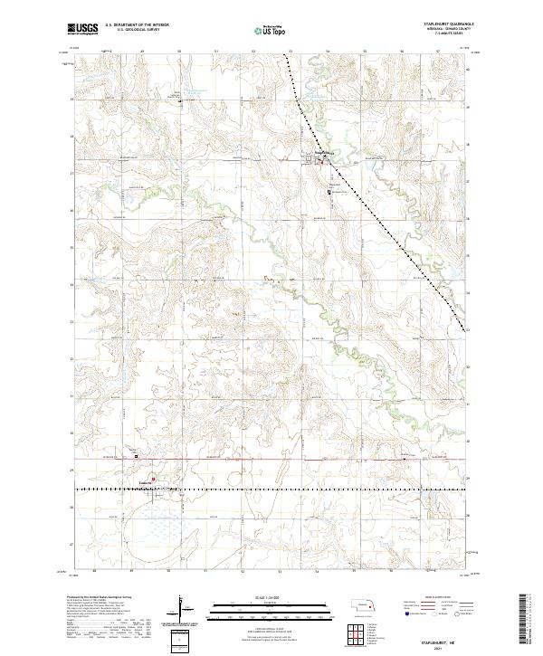 USGS US Topo 7.5-minute map for Staplehurst NE 2021