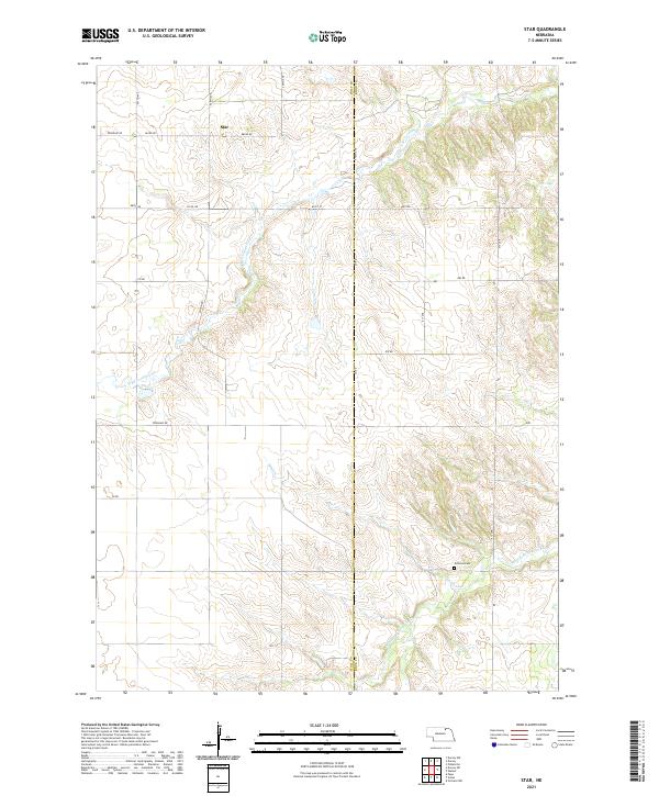 USGS US Topo 7.5-minute map for Star NE 2021