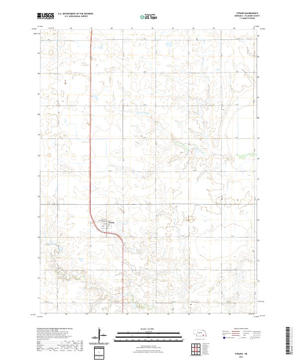 USGS US Topo 7.5-minute map for Strang NE 2021