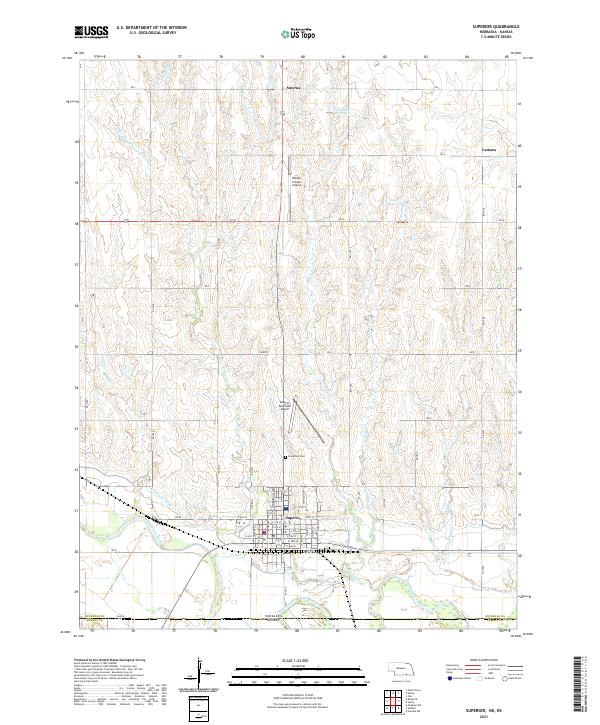 USGS US Topo 7.5-minute map for Superior NEKS 2021