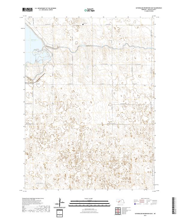 USGS US Topo 7.5-minute map for Sutherland Reservoir East NE 2021