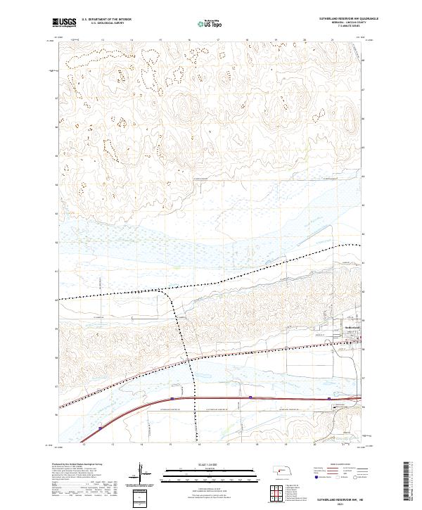 USGS US Topo 7.5-minute map for Sutherland Reservoir NW NE 2021