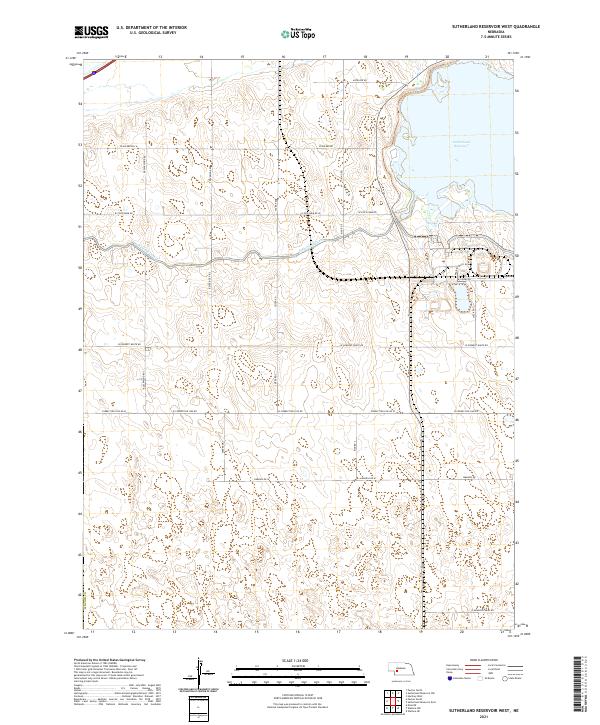 USGS US Topo 7.5-minute map for Sutherland Reservoir West NE 2021