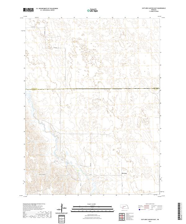 USGS US Topo 7.5-minute map for Suttlers Canyon East NE 2021