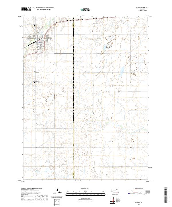 USGS US Topo 7.5-minute map for Sutton NE 2021