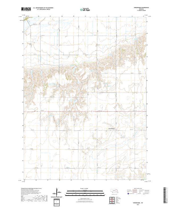 USGS US Topo 7.5-minute map for Swedehome NE 2021