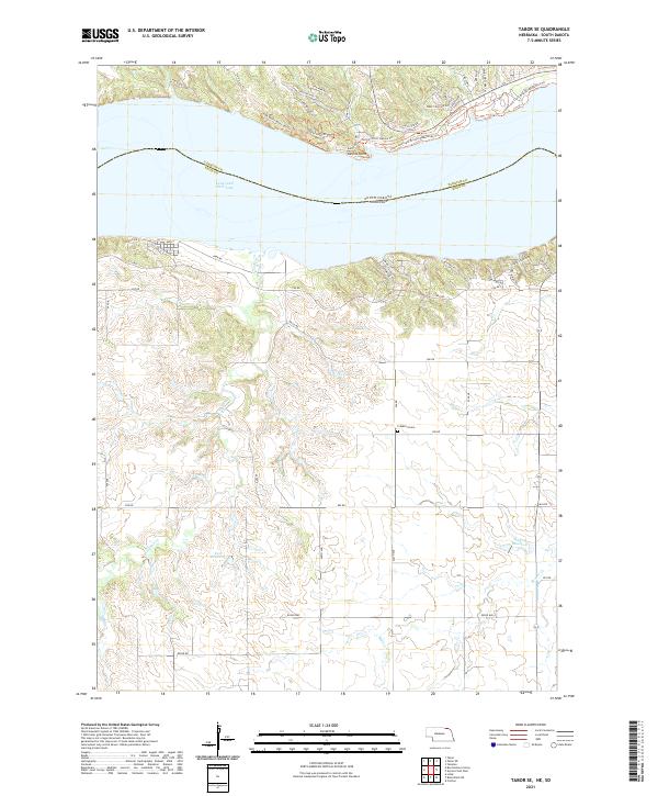 USGS US Topo 7.5-minute map for Tabor SE NESD 2021