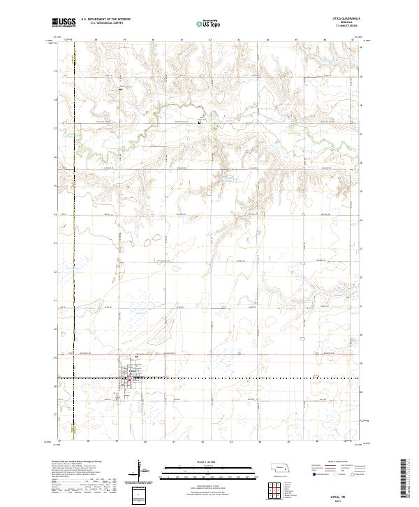 USGS US Topo 7.5-minute map for Utica NE 2021