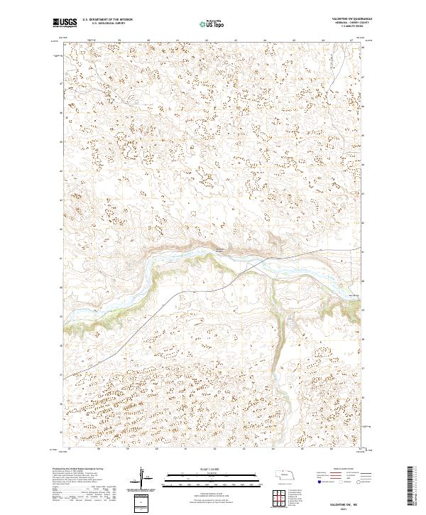 USGS US Topo 7.5-minute map for Valentine SW NE 2021