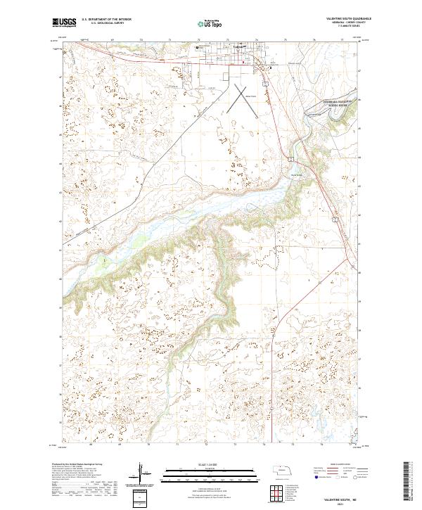 USGS US Topo 7.5-minute map for Valentine South NE 2021