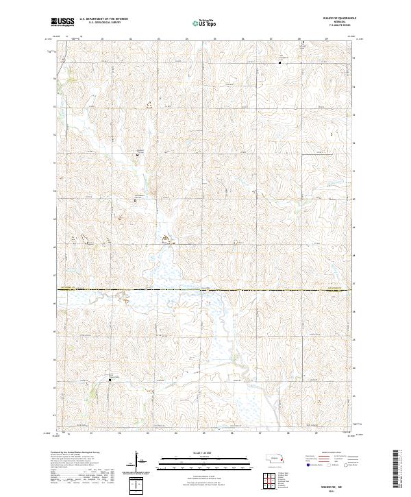 USGS US Topo 7.5-minute map for Wahoo SE NE 2021