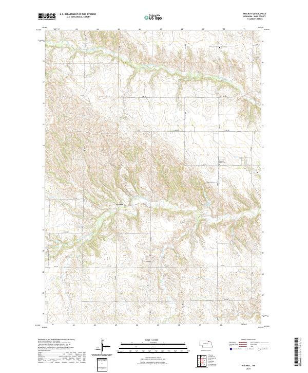 USGS US Topo 7.5-minute map for Walnut NE 2021