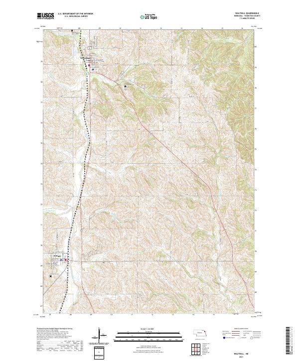 USGS US Topo 7.5-minute map for Walthill NE 2021