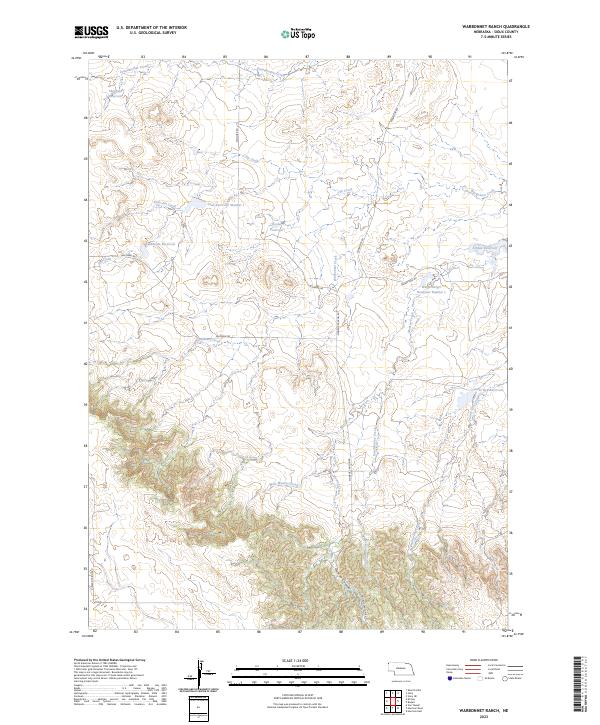 US Topo 7.5-minute map for Warbonnet Ranch NE