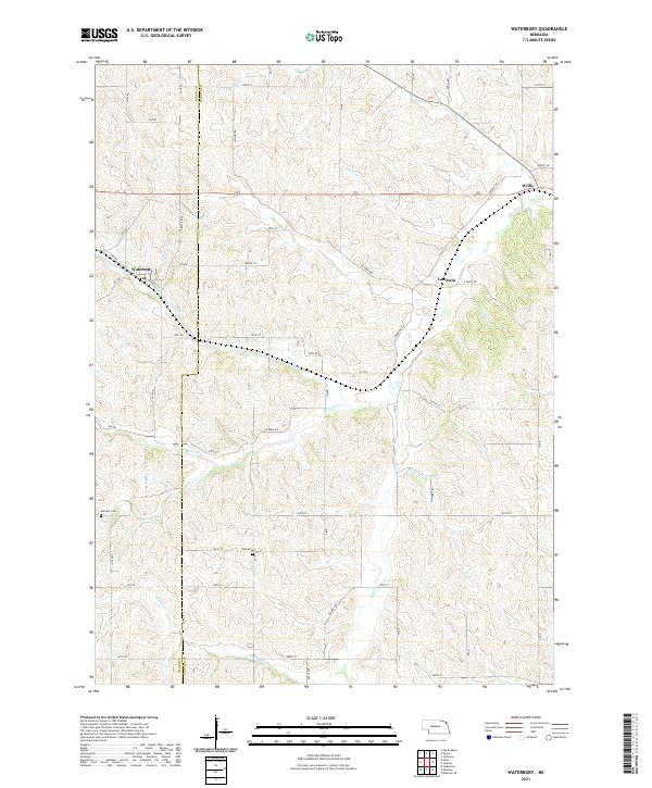 USGS US Topo 7.5-minute map for Waterbury NE 2021