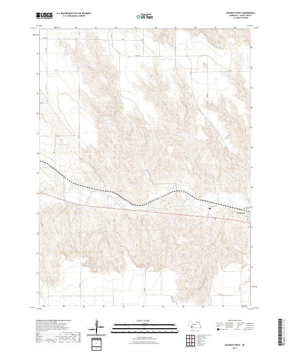 USGS US Topo 7.5-minute map for Wauneta West NE 2021