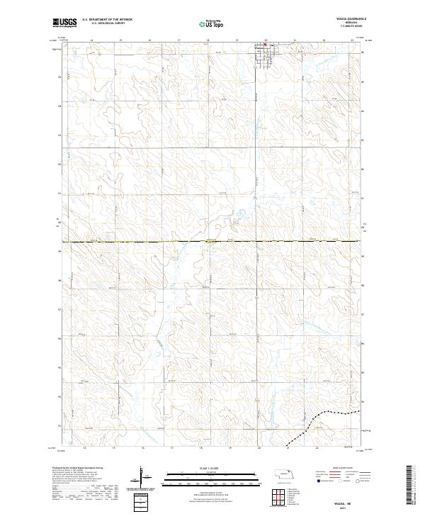 USGS US Topo 7.5-minute map for Wausa NE 2021