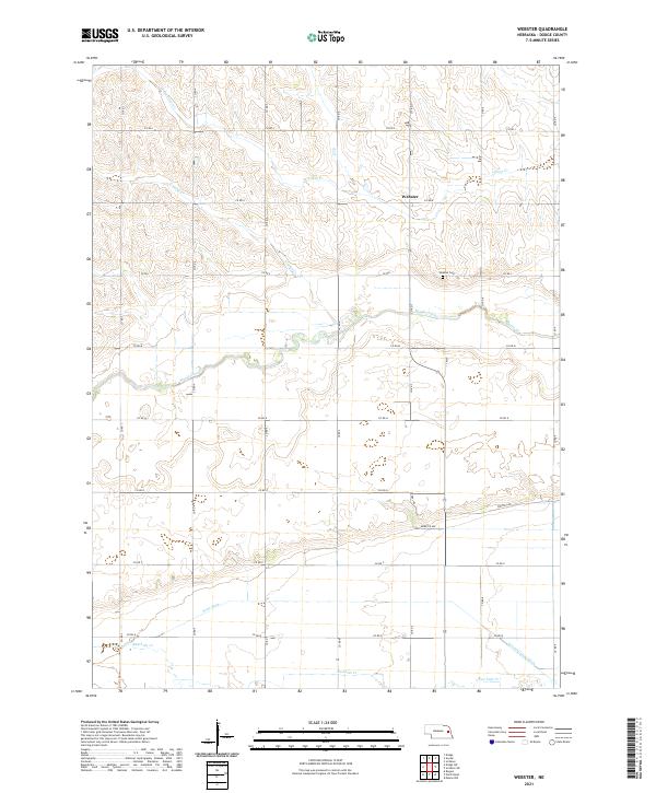 USGS US Topo 7.5-minute map for Webster NE 2021