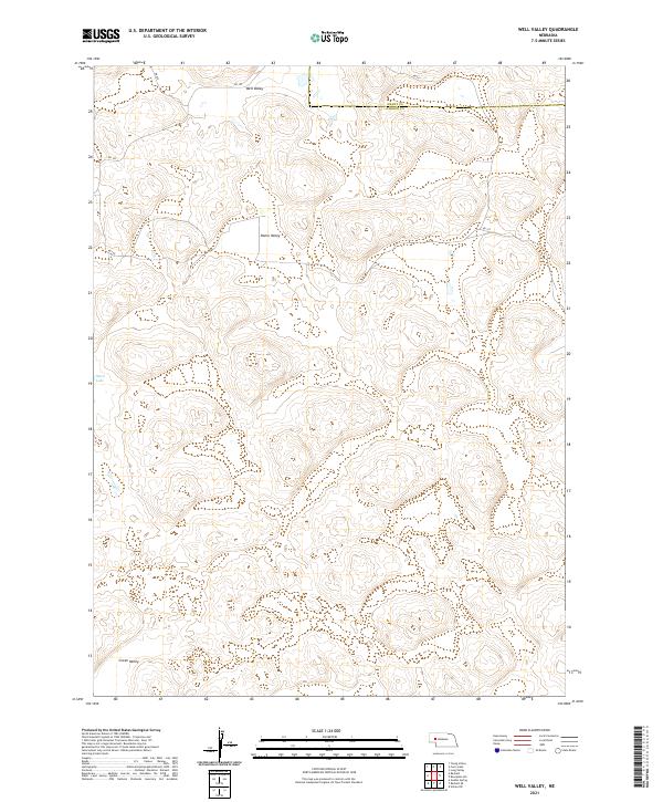 USGS US Topo 7.5-minute map for Well Valley NE 2021