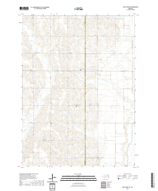 USGS US Topo 7.5-minute map for West Point SE NE 2021