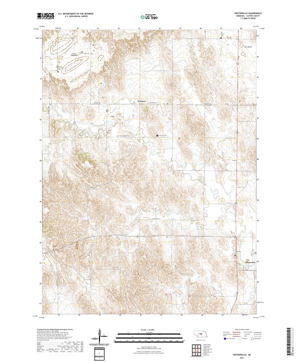 USGS US Topo 7.5-minute map for Westerville NE 2021