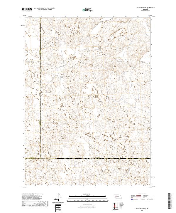 USGS US Topo 7.5-minute map for Williams Ranch NE 2021