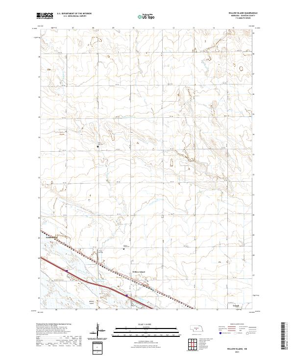 USGS US Topo 7.5-minute map for Willow Island NE 2021